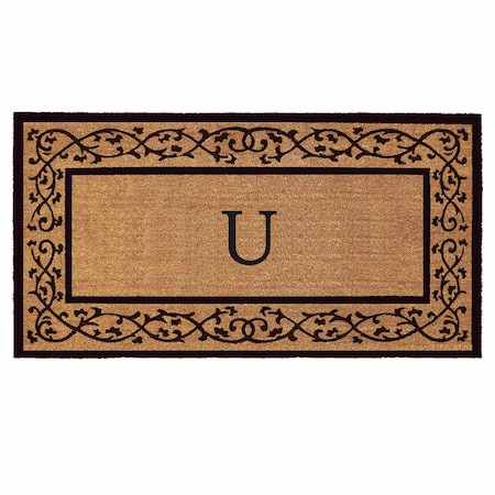 Monogram Door Mat, Black, Natural, 36 in W x 72 in L